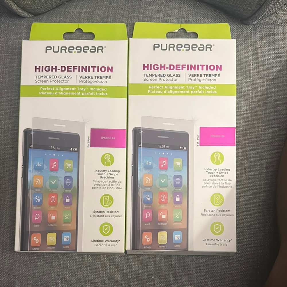 (2) High-Definition Tempered Glass Screen Protector - White